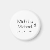 Minimalistisch Schwarz-Weiß-Berufliche moderne Nam Magnet (Vorne)