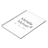 Minimalistisch Schwarz-Weiß-Berufliche moderne Nam Notizblock (Linke Seite)