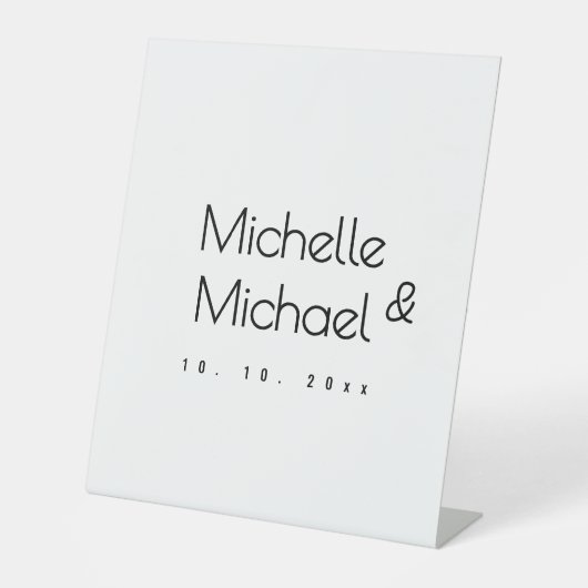 Minimalistisch Schwarz-Weiß-Berufliche moderne Nam Sockelschild (Vorderseite)