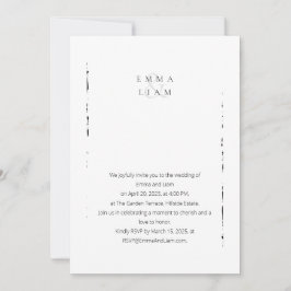 Minimalistisch Schwarz-Weiß-Blüten Einladung