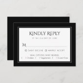 Minimalistisch Schwarz/Weiß | Classic Moder Entree RSVP Karte (Vorne/Hinten)