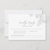 Minimalistisch Schwarz-Weiß-Delikatesse RSVP Karte (Vorderseite)