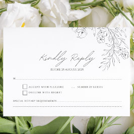 Minimalistisch Schwarz-Weiß-Delikatesse RSVP Karte