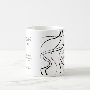 Minimalistisch Schwarz-Weiß-Elegant Feminine Makeu Kaffeetasse