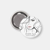 Minimalistisch Schwarz-Weiß-Elegant Feminine Makeu Magnet (Vorderseite/Rückseite)