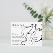 Minimalistisch Schwarz-Weiß-Elegant Feminine Makeu Postkarte (Stehend Vorderseite)