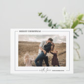 Minimalistisch Schwarz/Weiß-Foto Weihnachten (Stehend Vorderseite)