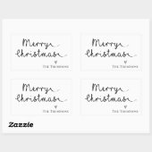 Minimalistisch Schwarz & Weiß frohe Weihnachten Rechteckiger Aufkleber (Blatt)