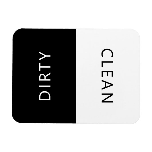 Minimalistisch Schwarz-Weiß-Geschirrspüler Sauberk Magnet (Horizontal)