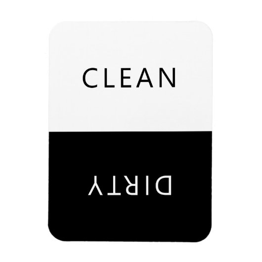 Minimalistisch Schwarz-Weiß-Geschirrspüler Sauberk Magnet (Vertikal)