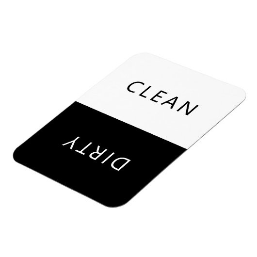 Minimalistisch Schwarz-Weiß-Geschirrspüler Sauberk Magnet (Linke Seite)