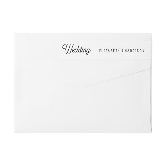 Minimalistisch - Schwarz & Weiß - Hochzeit (Rückseite)