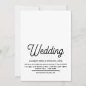Minimalistisch - Schwarz & Weiß - Hochzeit Einladung (Vorderseite)