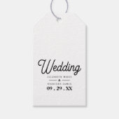 Minimalistisch - Schwarz & Weiß - Hochzeit Geschenkanhänger (Vorderseite)