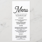 Minimalistisch - Schwarz & Weiß - Hochzeit Menükarte (Vorderseite)