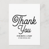 Minimalistisch - Schwarz & Weiß - Hochzeit Vielen  Postkarte (Vorderseite)