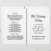 Minimalistisch - Schwarz & Weiß - Hochzeitsprogram (Vorne/Hinten)