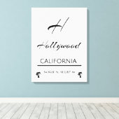 Minimalistisch Schwarz/Weiß Hollywood Leinwanddruck (Insitu (Holzboden))