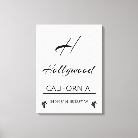 Minimalistisch Schwarz/Weiß Hollywood Leinwanddruck (Vorderseite)