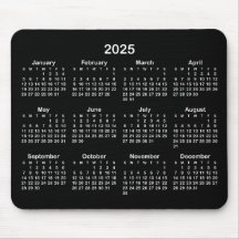 Minimalistisch Schwarz-Weiß-Kalender 2025