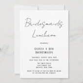 Minimalistisch Schwarz-Weiß-Krawatte Bridesmaids L Einladung (Vorderseite)