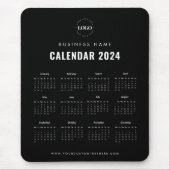 Minimalistisch Schwarz-Weiß-Magnetkalender 2024 Mousepad (Vorne)
