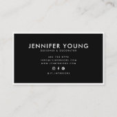 Minimalistisch Schwarz-Weiß-Moderne beruflich Visitenkarte (Rückseite)