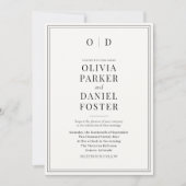 Minimalistisch Schwarz/Weiß Moderne Elegante Hochz Einladung (Vorderseite)