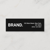 Minimalistisch Schwarz-Weiß-Moderne fett Mini Visitenkarte (Vorderseite)