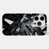 Minimalistisch Schwarz-Weiß-Moderne Monogram Case  (Rückseite (Horizontal))