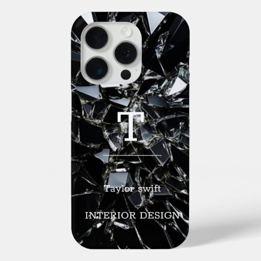 Minimalistisch Schwarz-Weiß-Moderne Monogram Case  (Rückseite)