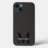 Minimalistisch Schwarz-Weiß-Moderne Monogram Case (Rückseite)