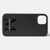 Minimalistisch Schwarz-Weiß-Moderne Monogram Case (Rückseite (Horizontal))