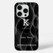 Minimalistisch Schwarz-Weiß-Moderne Monogram Case  (Rückseite)