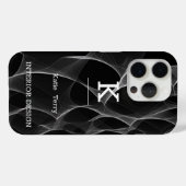 Minimalistisch Schwarz-Weiß-Moderne Monogram Case  (Rückseite (Horizontal))