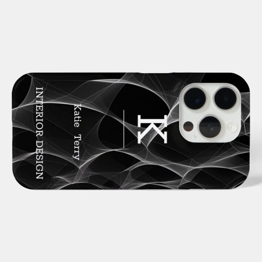 Minimalistisch Schwarz-Weiß-Moderne Monogram Case  (Rückseite (Horizontal))