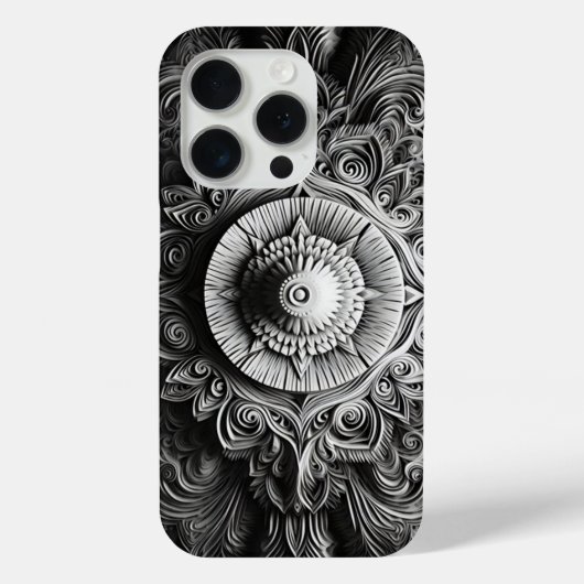 Minimalistisch Schwarz-Weiß-Moderne Monogram Case  (Rückseite)