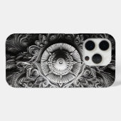 Minimalistisch Schwarz-Weiß-Moderne Monogram Case  (Rückseite (Horizontal))