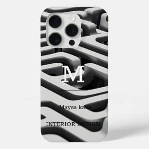 Minimalistisch Schwarz-Weiß-Moderne Monogram Case