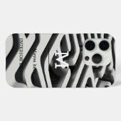 Minimalistisch Schwarz-Weiß-Moderne Monogram Case (Rückseite (Horizontal))