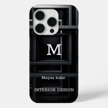 Minimalistisch Schwarz-Weiß-Moderne Monogram Case 