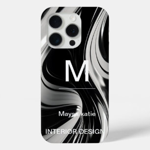 Minimalistisch Schwarz-Weiß-Moderne Monogram Case