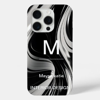 Minimalistisch Schwarz-Weiß-Moderne Monogram Case 