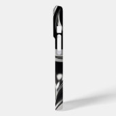 Minimalistisch Schwarz-Weiß-Moderne Monogram Case (Rückseite / Links)