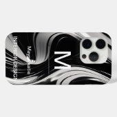 Minimalistisch Schwarz-Weiß-Moderne Monogram Case (Rückseite (Horizontal))