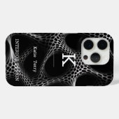 Minimalistisch Schwarz-Weiß-Moderne Monogram Case (Rückseite (Horizontal))