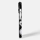 Minimalistisch Schwarz-Weiß-Moderne Monogram Case  (Rückseite / Links)