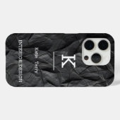 Minimalistisch Schwarz-Weiß-Moderne Monogram Case  (Rückseite (Horizontal))