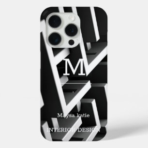 Minimalistisch Schwarz-Weiß-Moderne Monogram Case