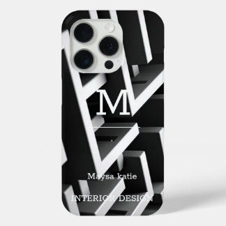 Minimalistisch Schwarz-Weiß-Moderne Monogram Case 